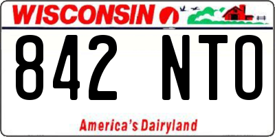 WI license plate 842NTO