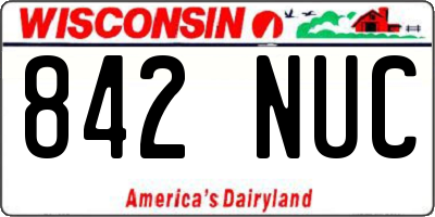 WI license plate 842NUC
