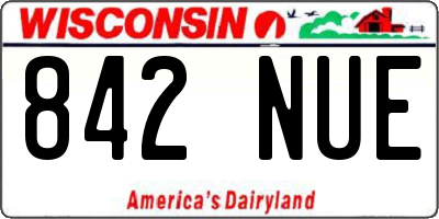WI license plate 842NUE