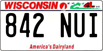 WI license plate 842NUI