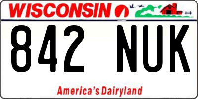 WI license plate 842NUK