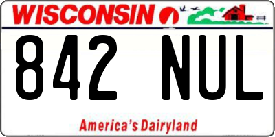 WI license plate 842NUL