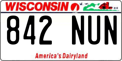 WI license plate 842NUN