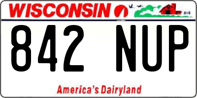 WI license plate 842NUP