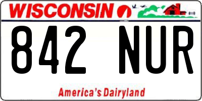 WI license plate 842NUR