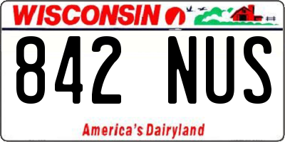 WI license plate 842NUS
