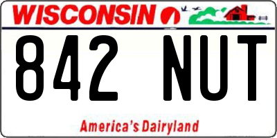 WI license plate 842NUT