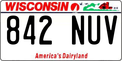 WI license plate 842NUV
