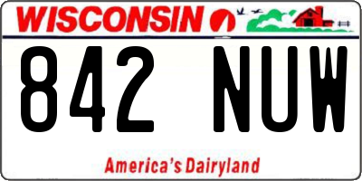 WI license plate 842NUW
