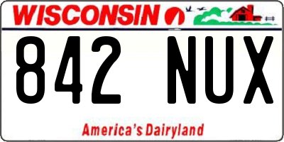 WI license plate 842NUX