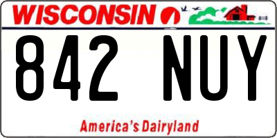 WI license plate 842NUY