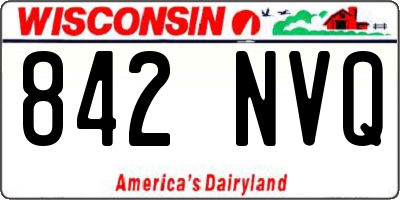 WI license plate 842NVQ