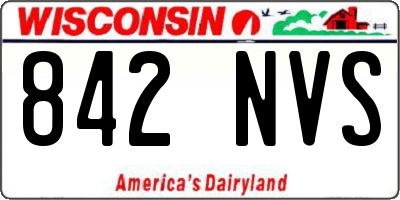 WI license plate 842NVS