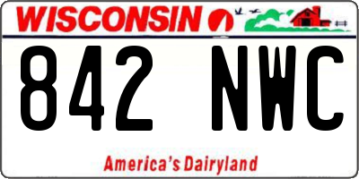 WI license plate 842NWC