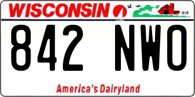 WI license plate 842NWO