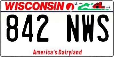 WI license plate 842NWS