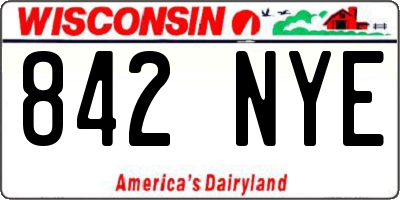 WI license plate 842NYE