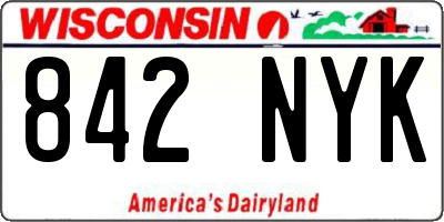 WI license plate 842NYK
