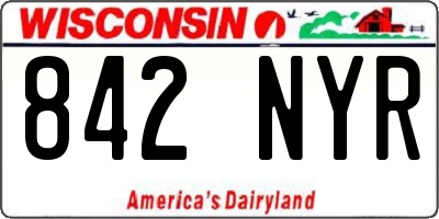 WI license plate 842NYR