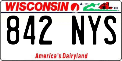 WI license plate 842NYS