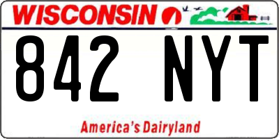 WI license plate 842NYT