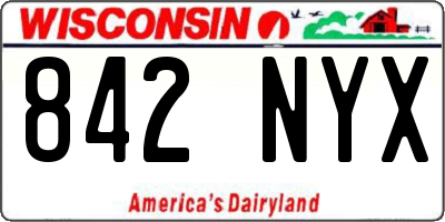 WI license plate 842NYX