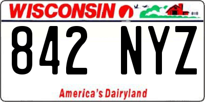 WI license plate 842NYZ