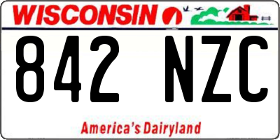 WI license plate 842NZC