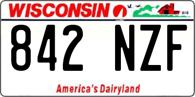 WI license plate 842NZF
