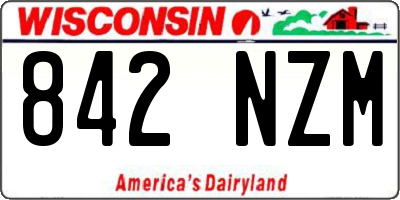 WI license plate 842NZM