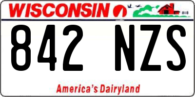 WI license plate 842NZS