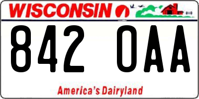 WI license plate 842OAA