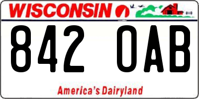 WI license plate 842OAB