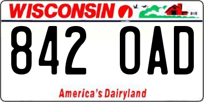 WI license plate 842OAD