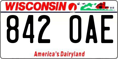 WI license plate 842OAE