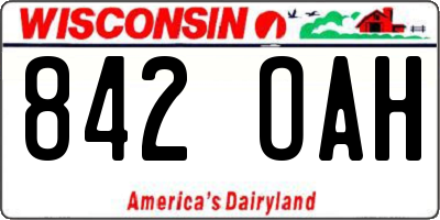 WI license plate 842OAH