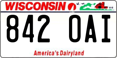 WI license plate 842OAI