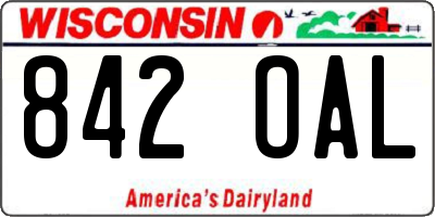 WI license plate 842OAL