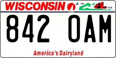 WI license plate 842OAM