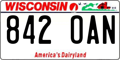 WI license plate 842OAN