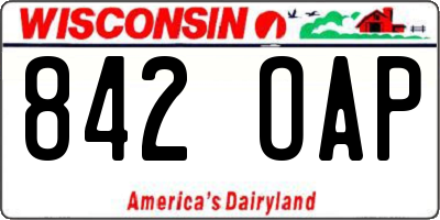 WI license plate 842OAP