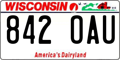 WI license plate 842OAU