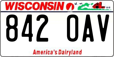 WI license plate 842OAV