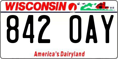 WI license plate 842OAY