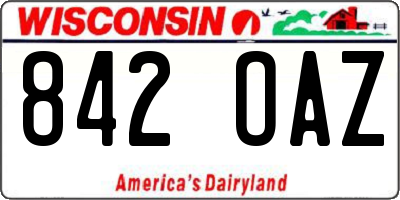 WI license plate 842OAZ