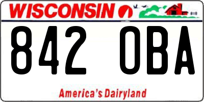 WI license plate 842OBA
