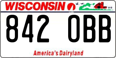 WI license plate 842OBB