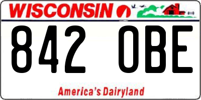WI license plate 842OBE