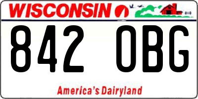 WI license plate 842OBG