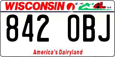 WI license plate 842OBJ